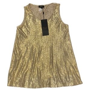 NWT Espresso‎ Metallic Gold Tank Top